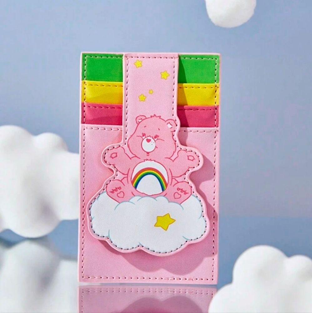5/$50 NWOT Pink Care Bears Card Holder Snap Close OS